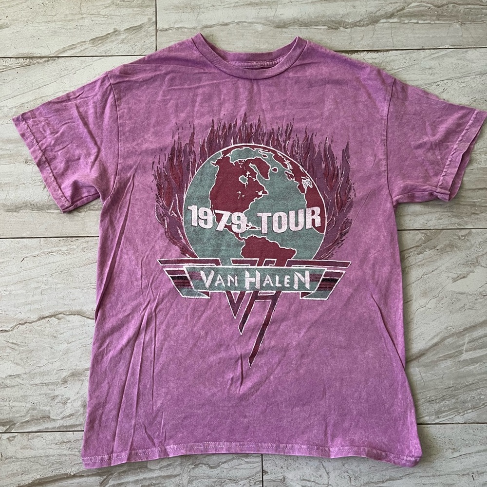 Van Halen 1978 Tour Purple Band Tee 100% Cotton